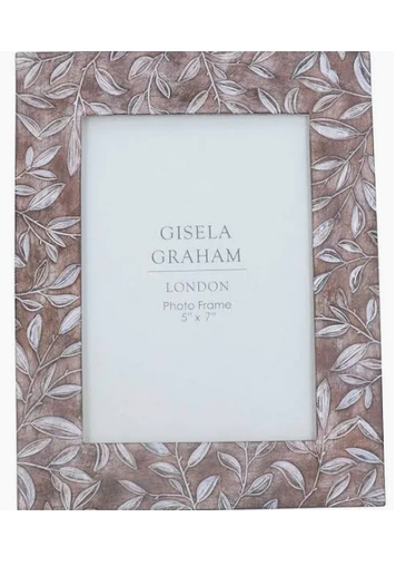 7X5 Photo Frame - Bronze Leaf Pattern - Gisela Graham
